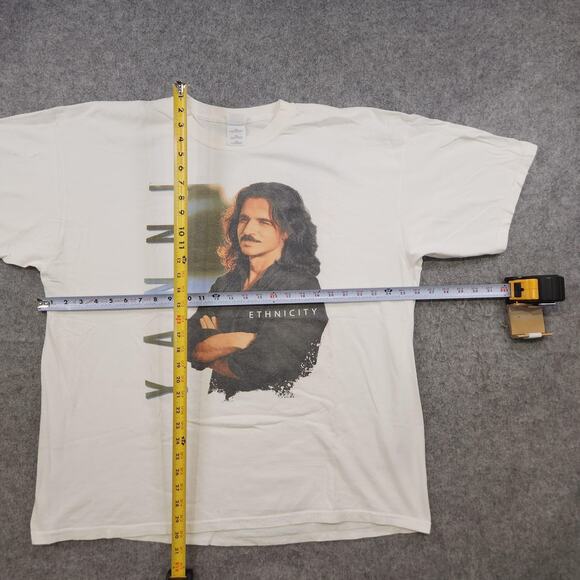 VTG Y2K Yanni Ethnicity Tour T Shirt Mens 2XL White 2003 Concert Band Tee Music - Picture 7 of 11